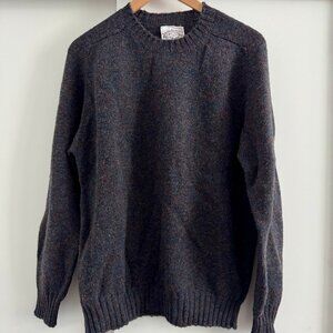 Jamieson’s of Shetland Crewneck Sweater in Woodland Green-Brown Marl